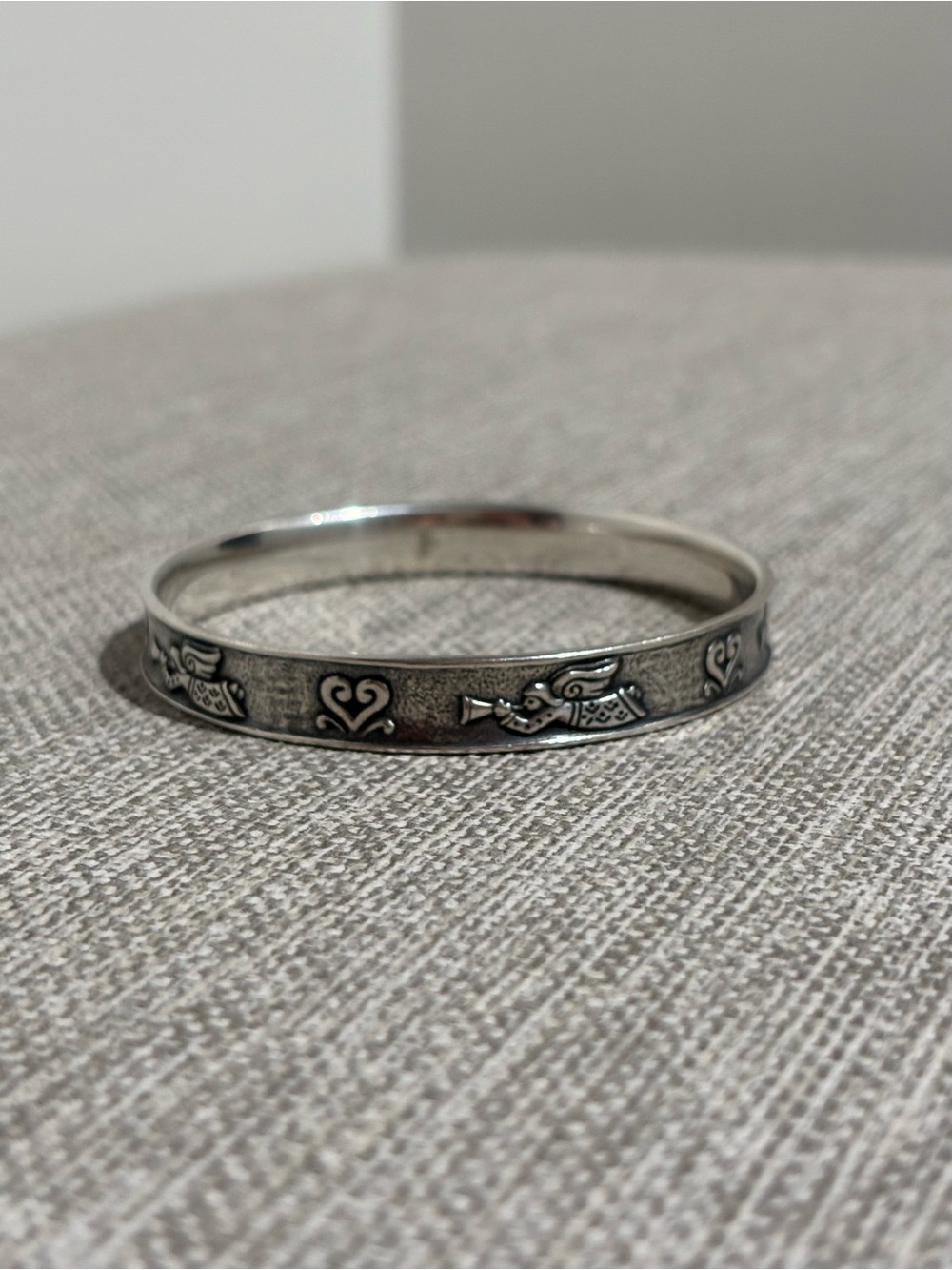 James Avery Angels and Hearts Bangle Bracelet - Sterling Silver